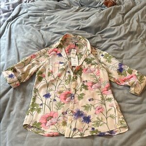 Express Floral Print Portofino Button-up Shirt
